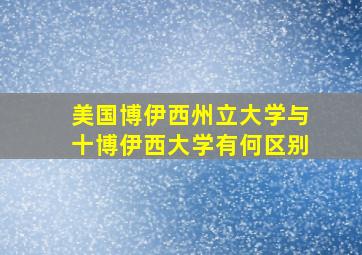 美国博伊西州立大学与十博伊西大学有何区别