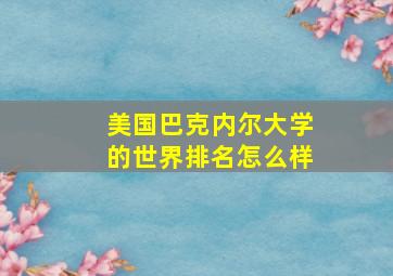 美国巴克内尔大学的世界排名怎么样