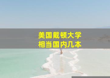 美国戴顿大学相当国内几本