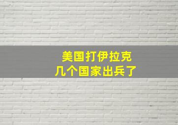 美国打伊拉克几个国家出兵了