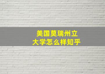 美国莫瑞州立大学怎么样知乎