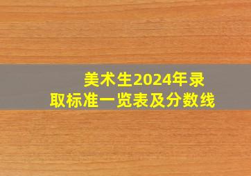 美术生2024年录取标准一览表及分数线