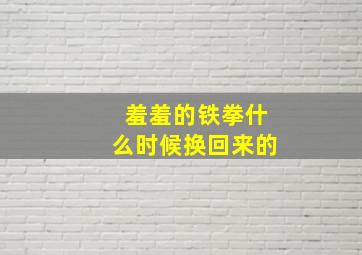 羞羞的铁拳什么时候换回来的