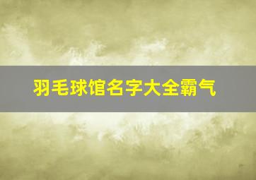 羽毛球馆名字大全霸气