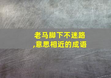 老马脚下不迷路,意思相近的成语