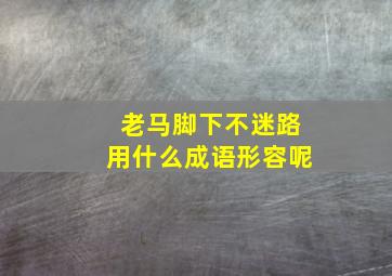 老马脚下不迷路用什么成语形容呢