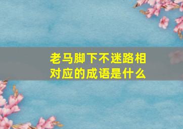 老马脚下不迷路相对应的成语是什么