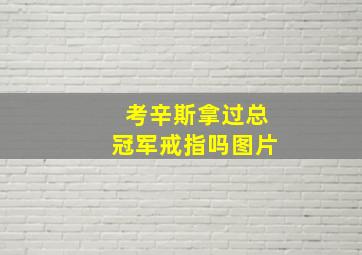 考辛斯拿过总冠军戒指吗图片