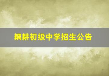 耦耕初级中学招生公告