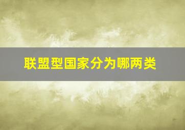 联盟型国家分为哪两类