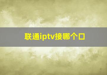 联通iptv接哪个口