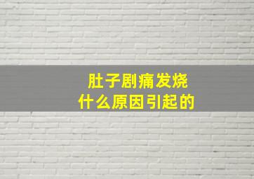 肚子剧痛发烧什么原因引起的