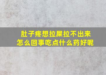 肚子疼想拉屎拉不出来怎么回事吃点什么药好呢