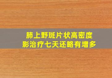 肺上野斑片状高密度影治疗七天还略有增多