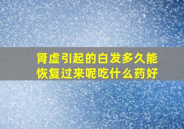 肾虚引起的白发多久能恢复过来呢吃什么药好