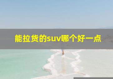 能拉货的suv哪个好一点