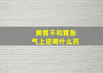 脾胃不和胃胀气上逆喝什么药