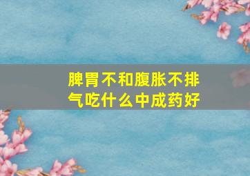 脾胃不和腹胀不排气吃什么中成药好