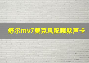 舒尔mv7麦克风配哪款声卡