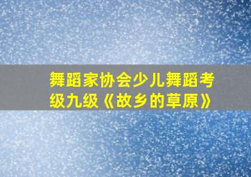 舞蹈家协会少儿舞蹈考级九级《故乡的草原》