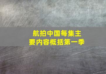 航拍中国每集主要内容概括第一季