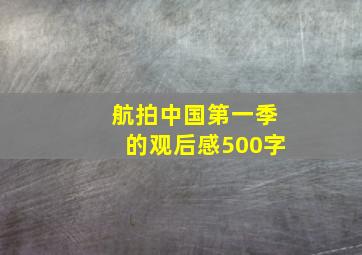 航拍中国第一季的观后感500字