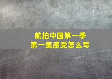 航拍中国第一季第一集感受怎么写