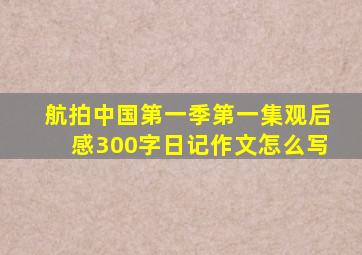 航拍中国第一季第一集观后感300字日记作文怎么写