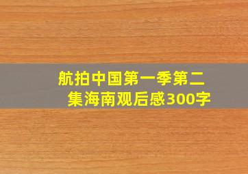 航拍中国第一季第二集海南观后感300字