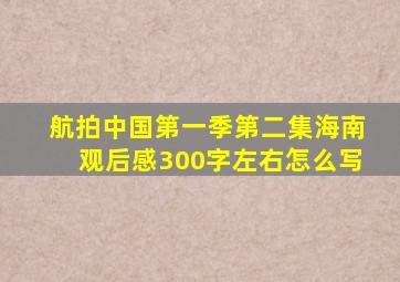 航拍中国第一季第二集海南观后感300字左右怎么写