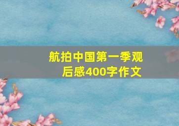 航拍中国第一季观后感400字作文