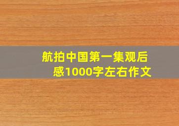 航拍中国第一集观后感1000字左右作文