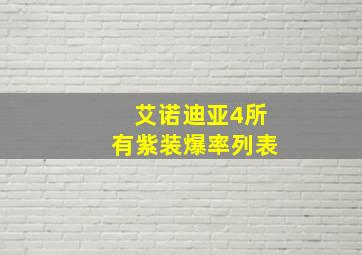 艾诺迪亚4所有紫装爆率列表