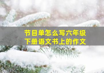 节目单怎么写六年级下册语文书上的作文