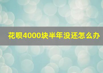 花呗4000块半年没还怎么办