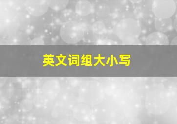 英文词组大小写