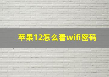 苹果12怎么看wifi密码