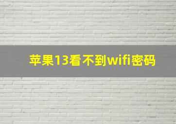 苹果13看不到wifi密码