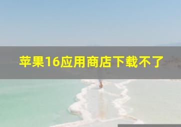 苹果16应用商店下载不了