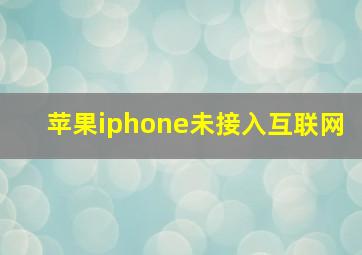 苹果iphone未接入互联网