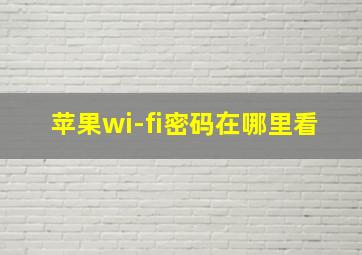 苹果wi-fi密码在哪里看