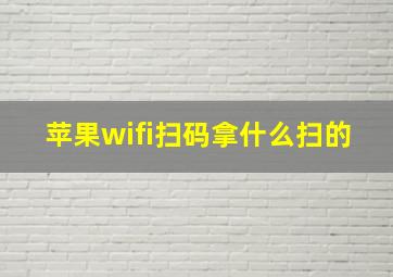 苹果wifi扫码拿什么扫的