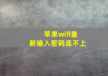 苹果wifi重新输入密码连不上