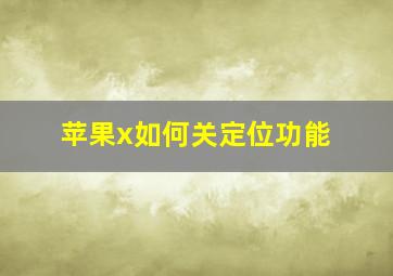 苹果x如何关定位功能