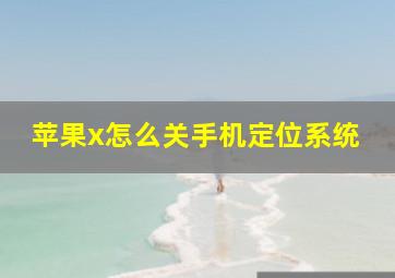 苹果x怎么关手机定位系统