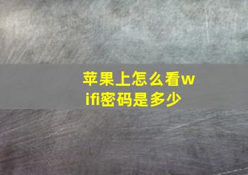 苹果上怎么看wifi密码是多少