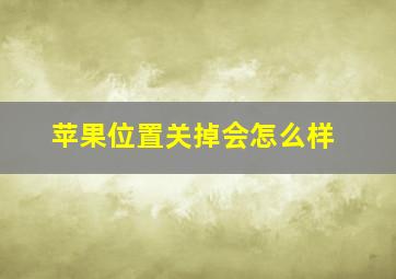 苹果位置关掉会怎么样