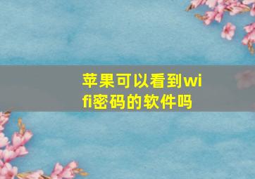 苹果可以看到wifi密码的软件吗