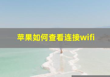 苹果如何查看连接wifi