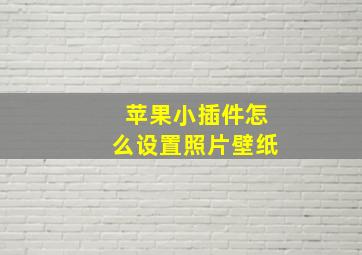 苹果小插件怎么设置照片壁纸